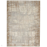 CK Rush CK950 Modern Crosshatched Linear Abstract Distressed Hi-Low Textured Low Flat-Pile Ivory/Taupe Rug 122 x 183 cm