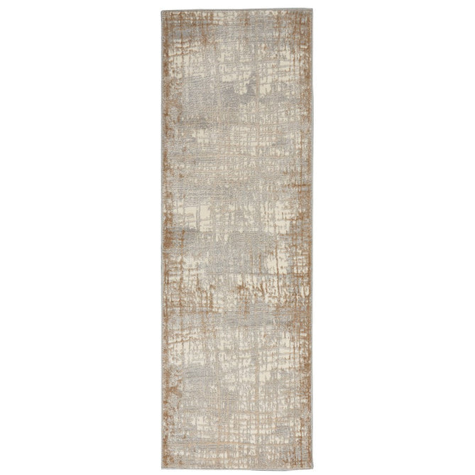 CK Rush CK950 Modern Crosshatched Linear Abstract Distressed Hi-Low Textured Low Flat-Pile Ivory/Taupe Rug-Calvin Klein-Rug Love - The Most Loved Rug Store