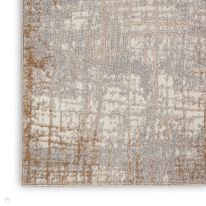 CK Rush CK950 Modern Crosshatched Linear Abstract Distressed Hi-Low Textured Low Flat-Pile Ivory/Taupe Rug-Calvin Klein-Rug Love - The Most Loved Rug Store