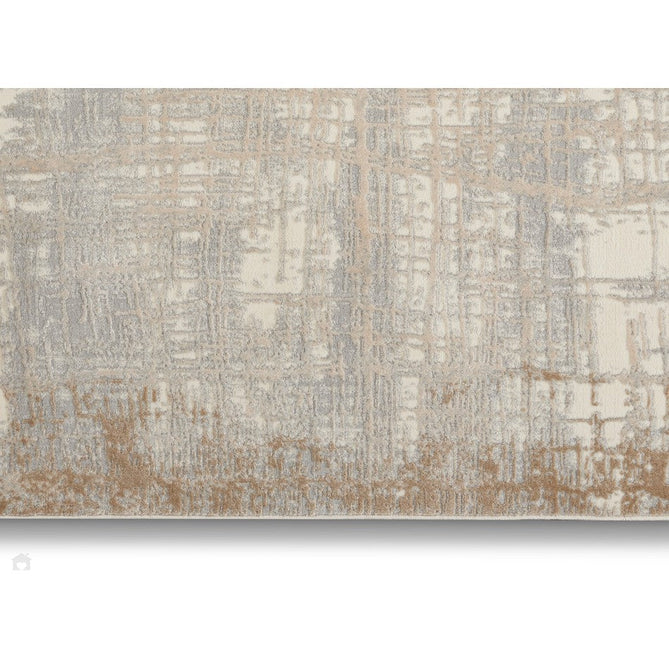 CK Rush CK950 Modern Crosshatched Linear Abstract Distressed Hi-Low Textured Low Flat-Pile Ivory/Taupe Rug-Calvin Klein-Rug Love - The Most Loved Rug Store