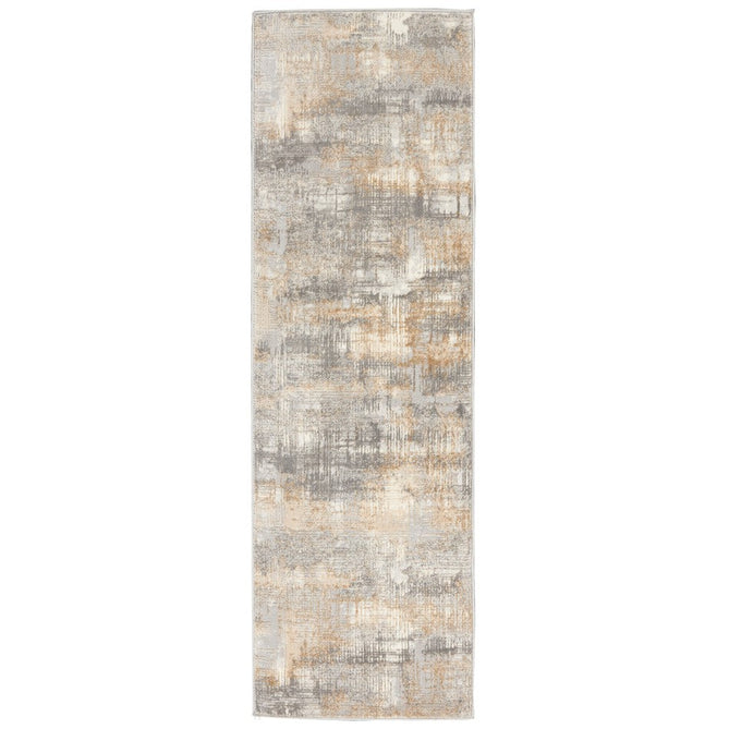 CK Rush CK951 Modern Crosshatched Linear Abstract Distressed Hi-Low Textured Low Flat-Pile Grey/Beige Rug-Calvin Klein-Rug Love - The Most Loved Rug Store