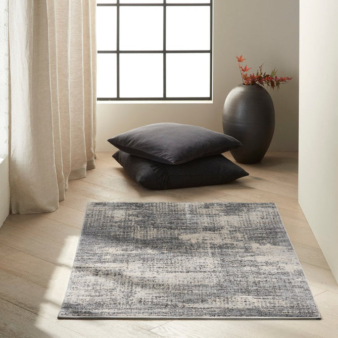 CK Rush CK953 Modern Crosshatched Linear Abstract Distressed Hi-Low Textured Low Flat-Pile Grey/Beige Rug-Calvin Klein-Rug Love - The Most Loved Rug Store