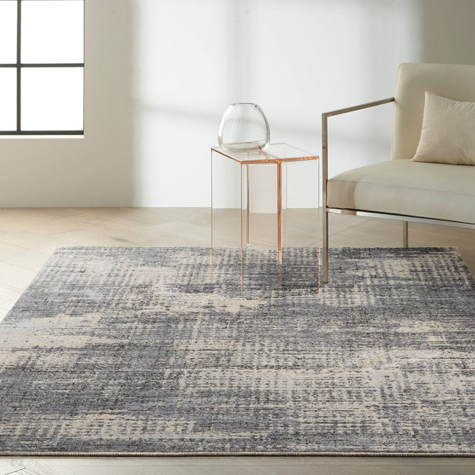 CK Rush CK953 Modern Crosshatched Linear Abstract Distressed Hi-Low Textured Low Flat-Pile Grey/Beige Rug-Calvin Klein-Rug Love - The Most Loved Rug Store