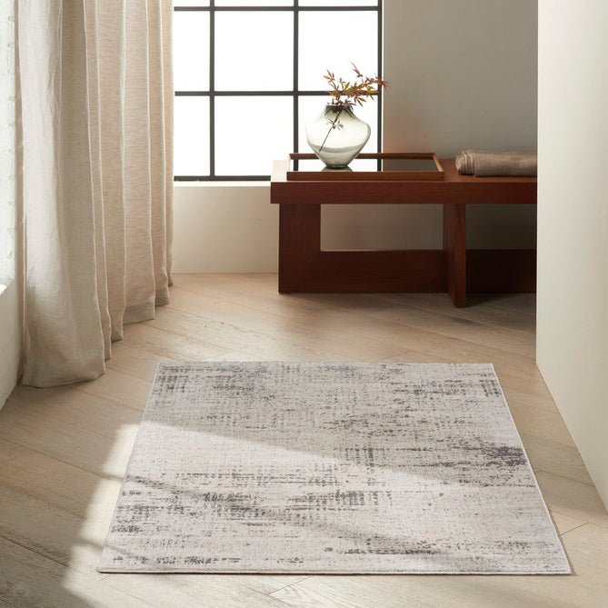 CK Rush CK953 Modern Crosshatched Linear Abstract Distressed Hi-Low Textured Low Flat-Pile Ivory/Beige Rug-Calvin Klein-Rug Love - The Most Loved Rug Store