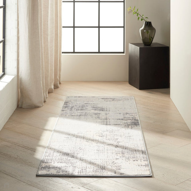 CK Rush CK953 Modern Crosshatched Linear Abstract Distressed Hi-Low Textured Low Flat-Pile Ivory/Beige Rug-Calvin Klein-Rug Love - The Most Loved Rug Store