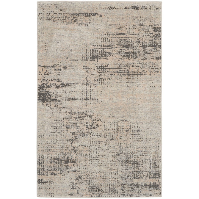 CK Rush CK953 Modern Crosshatched Linear Abstract Distressed Hi-Low Textured Low Flat-Pile Ivory/Beige Rug-Calvin Klein-Rug Love - The Most Loved Rug Store