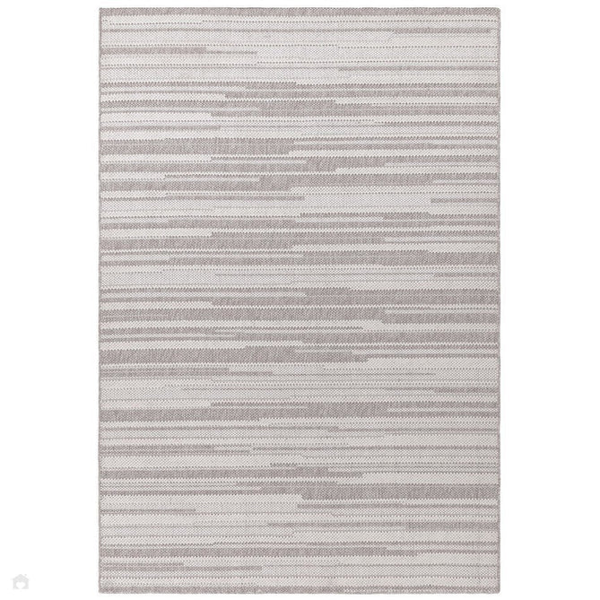 Camber Stripe Modern Linear Durable Hi-Low Textured Pile Polyester Flatweave Grey/Cream Rug 160 x 230 cm-Shop Returns-Rug Love - The Most Loved Rug Store