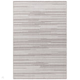 Camber Stripe Modern Linear Durable Hi-Low Textured Pile Polyester Flatweave Grey/Cream Rug 160 x 230 cm