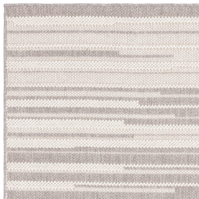 Camber Stripe Modern Linear Durable Hi-Low Textured Pile Polyester Flatweave Grey/Cream Rug-Asiatic Carpets-Rug Love - The Most Loved Rug Store