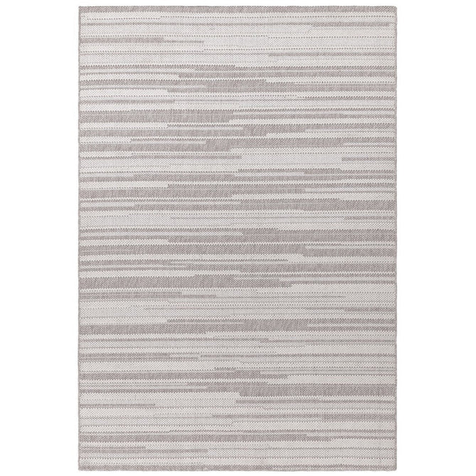 Camber Stripe Modern Linear Durable Hi-Low Textured Pile Polyester Flatweave Grey/Cream Rug-Asiatic Carpets-Rug Love - The Most Loved Rug Store