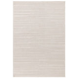 Camber Stripe Modern Linear Durable Hi-Low Textured Pile Polyester Flatweave Ivory Rug