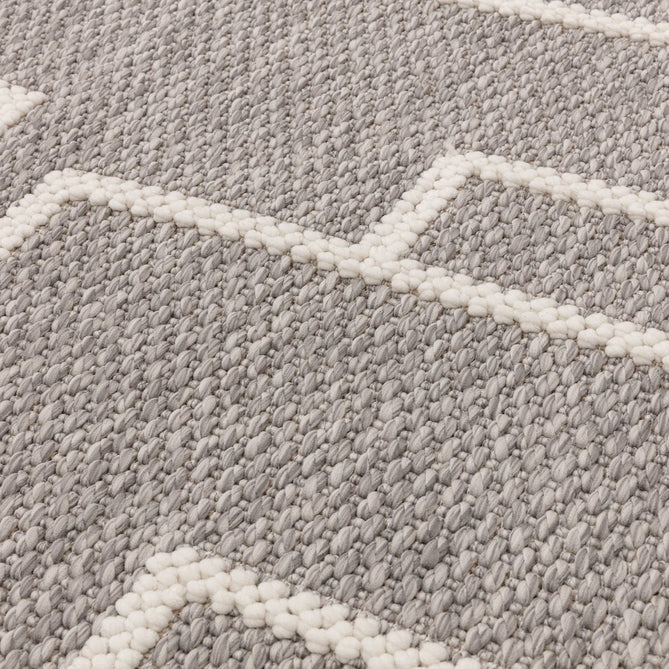 Camber Track Modern Geometric Durable Hi-Low Textured Pile Polyester Flatweave Grey/Cream Rug-Asiatic Carpets-Rug Love - The Most Loved Rug Store