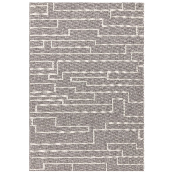 Camber Track Modern Geometric Durable Hi-Low Textured Pile Polyester Flatweave Grey/Cream Rug-Asiatic Carpets-Rug Love - The Most Loved Rug Store