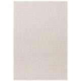 Camber Track Modern Geometric Durable Hi-Low Textured Pile Polyester Flatweave Ivory Rug