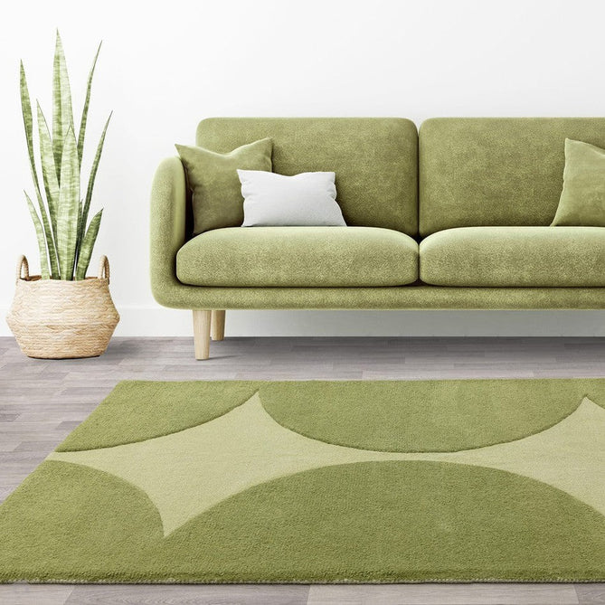 Canvas 01 Reflect Modern Abstract Hand-Woven Wool Hi-Low Contrast Textured Flat-Pile Green Rug-Asiatic Carpets-Rug Love - The Most Loved Rug Store