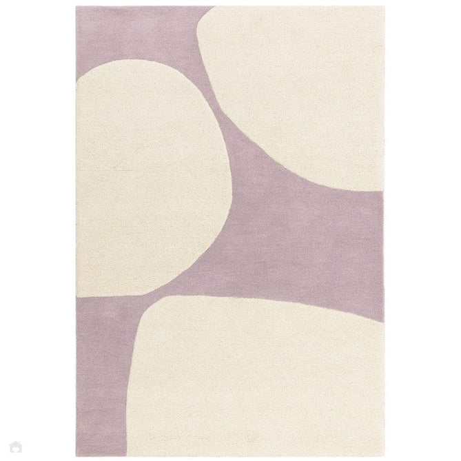 Canvas 02 Pebble Modern Abstract Hand-Woven Wool Hi-Low Contrast Textured Flat-Pile Purple Rug-Asiatic Carpets-Rug Love - The Most Loved Rug Store