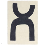 Canvas 03 Balance Modern Abstract Hand-Woven Wool Hi-Low Contrast Textured Low Profile Short Pile Black/Ivory Rug