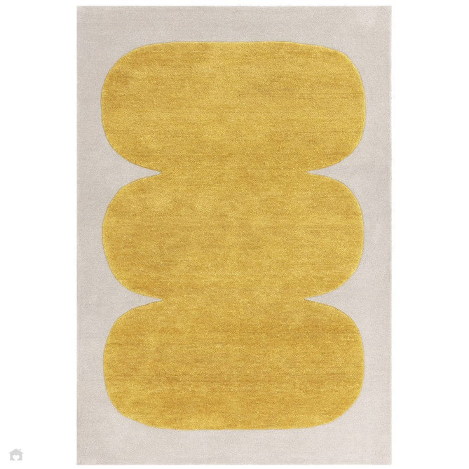 Canvas 04 Sculpt Modern Abstract Hand-Woven Wool Hi-Low Contrast Textured Flat-Pile Yellow Rug 160 x 230 cm-Shop Returns-Rug Love - The Most Loved Rug Store