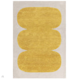 Canvas 04 Sculpt Modern Abstract Hand-Woven Wool Hi-Low Contrast Textured Flat-Pile Yellow Rug 160 x 230 cm