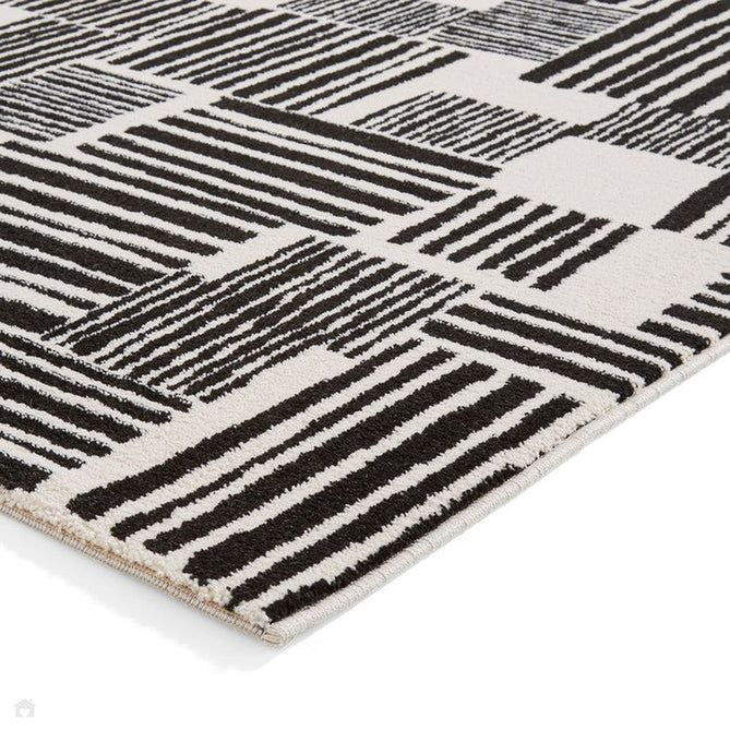 Catherine Lansfield Blocks Modern Abstract Black/White Rug-Think Rugs-Rug Love - The Most Loved Rug Store