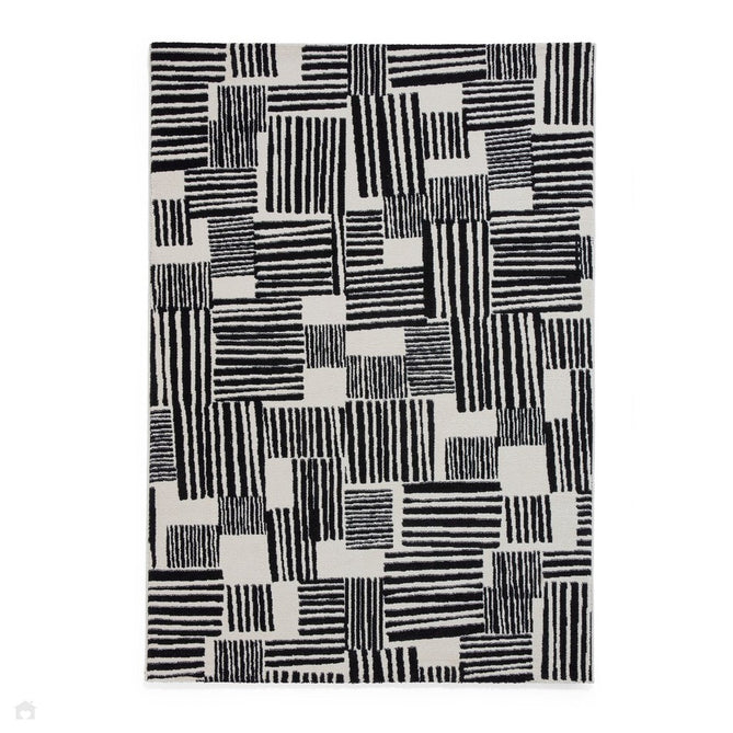 Catherine Lansfield Blocks Modern Abstract Black/White Rug-Think Rugs-Rug Love - The Most Loved Rug Store