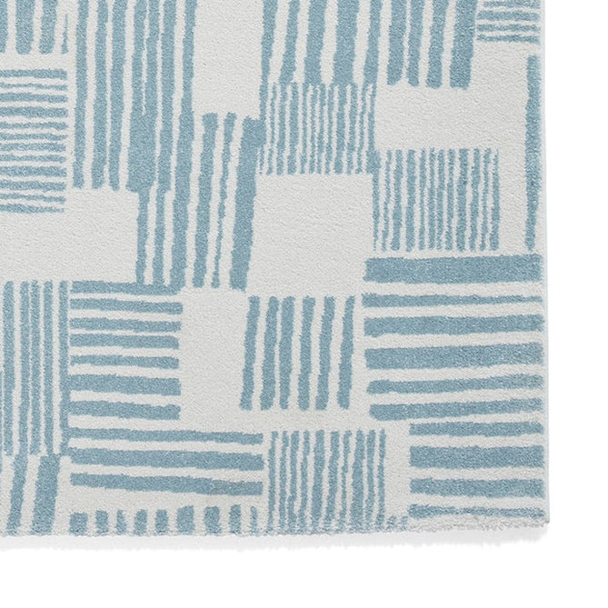 Catherine Lansfield Blocks Modern Abstract Blue/Cream Rug-Think Rugs-Rug Love - The Most Loved Rug Store