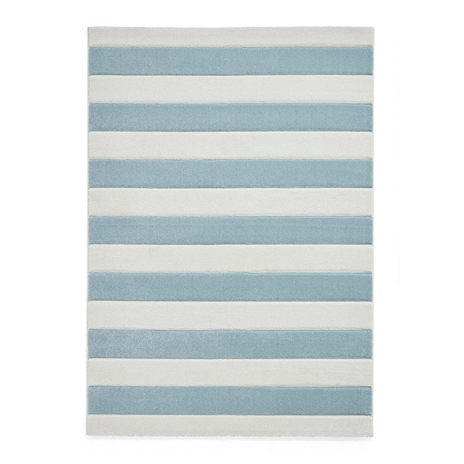 Catherine Lansfield Cove Stripe Modern Linear Blue/Cream Rug-Think Rugs-Rug Love - The Most Loved Rug Store