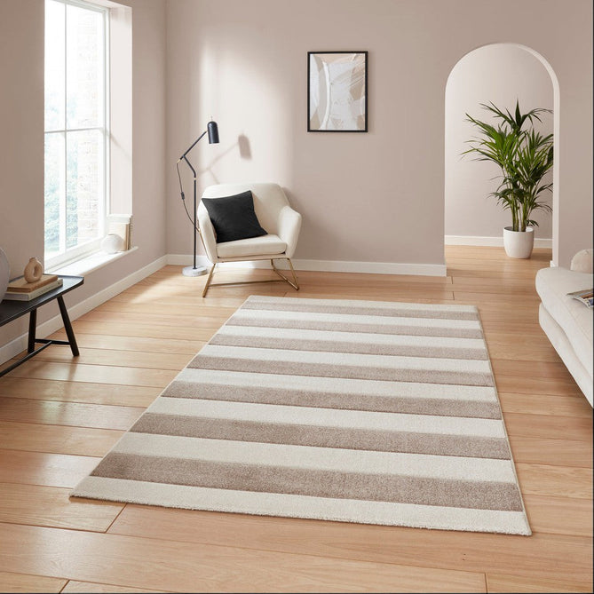 Catherine Lansfield Cove Stripe Modern Linear Natural/Cream Rug-Think Rugs-Rug Love - The Most Loved Rug Store