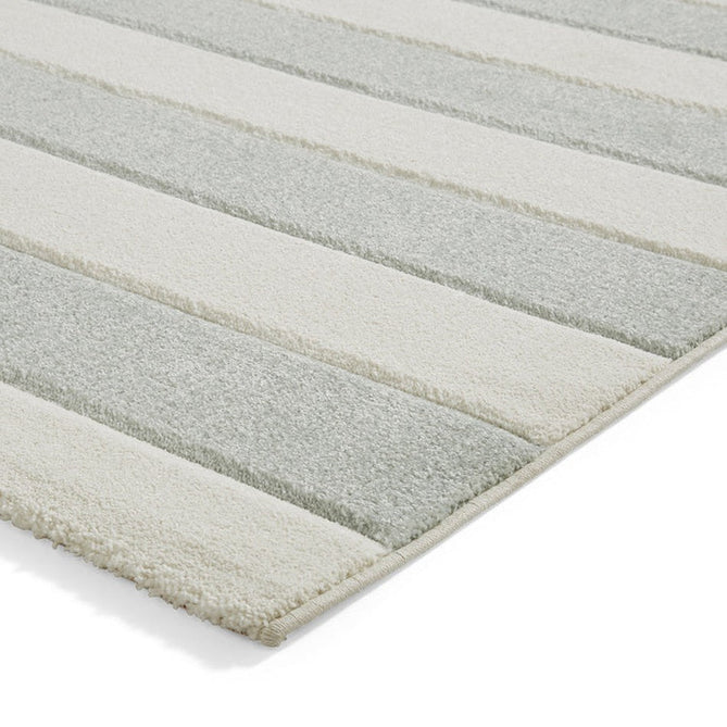 Catherine Lansfield Cove Stripe Modern Linear Sage Green/Cream Rug-Think Rugs-Rug Love - The Most Loved Rug Store