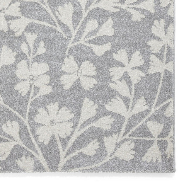 Catherine Lansfield Grace Floral Grey/Cream Rug-Think Rugs-Rug Love - The Most Loved Rug Store