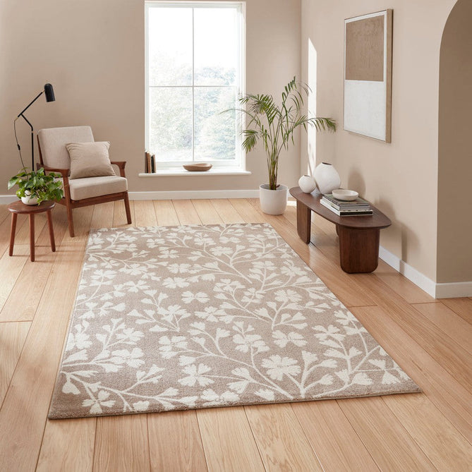 Catherine Lansfield Grace Floral Natural/Cream Rug-Think Rugs-Rug Love - The Most Loved Rug Store