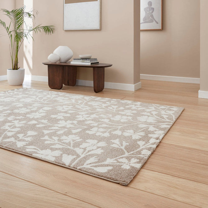 Catherine Lansfield Grace Floral Natural/Cream Rug-Think Rugs-Rug Love - The Most Loved Rug Store