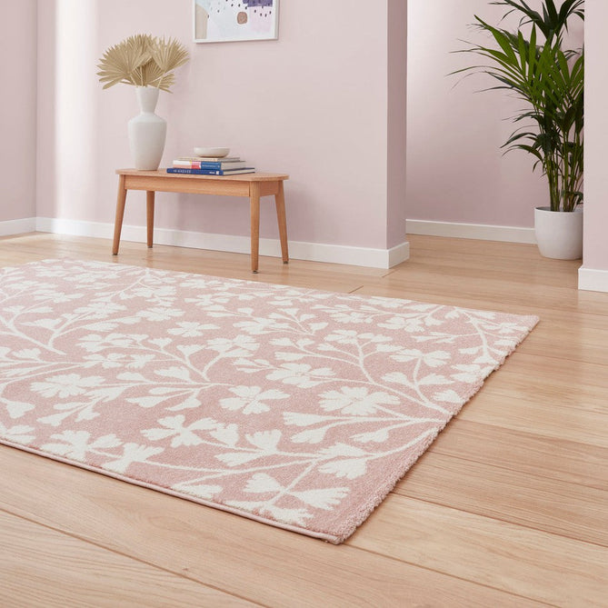 Catherine Lansfield Grace Floral Rose/Cream Rug-Think Rugs-Rug Love - The Most Loved Rug Store