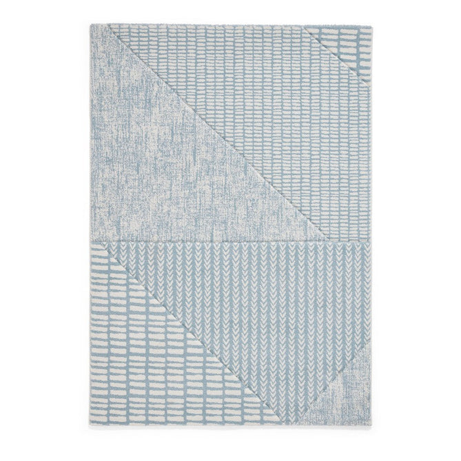 Catherine Lansfield Larsson Modern Abstract Blue/Cream Rug-Think Rugs-Rug Love - The Most Loved Rug Store