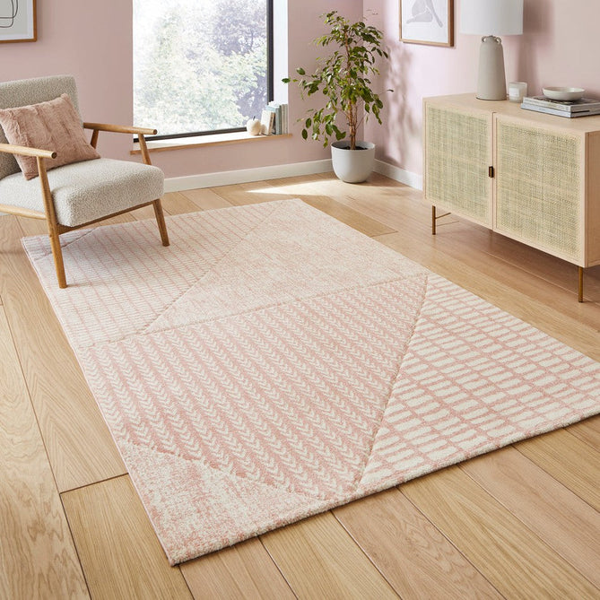 Catherine Lansfield Larsson Modern Abstract Rose/Cream Rug-Think Rugs-Rug Love - The Most Loved Rug Store