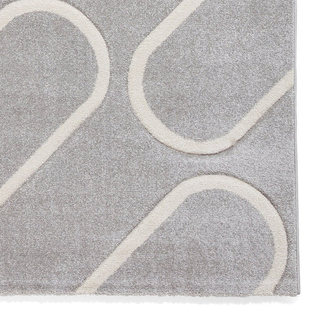 Catherine Lansfield Linear Curve Modern Geometric Grey/Cream Rug-Think Rugs-Rug Love - The Most Loved Rug Store