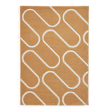 Catherine Lansfield Linear Curve Modern Geometric Ochre/Cream Rug