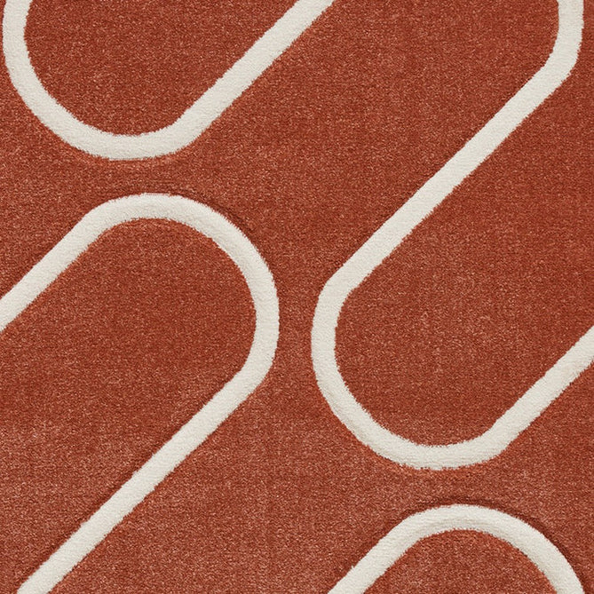 Catherine Lansfield Linear Curve Modern Geometric Terracotta/Cream Rug-Think Rugs-Rug Love - The Most Loved Rug Store