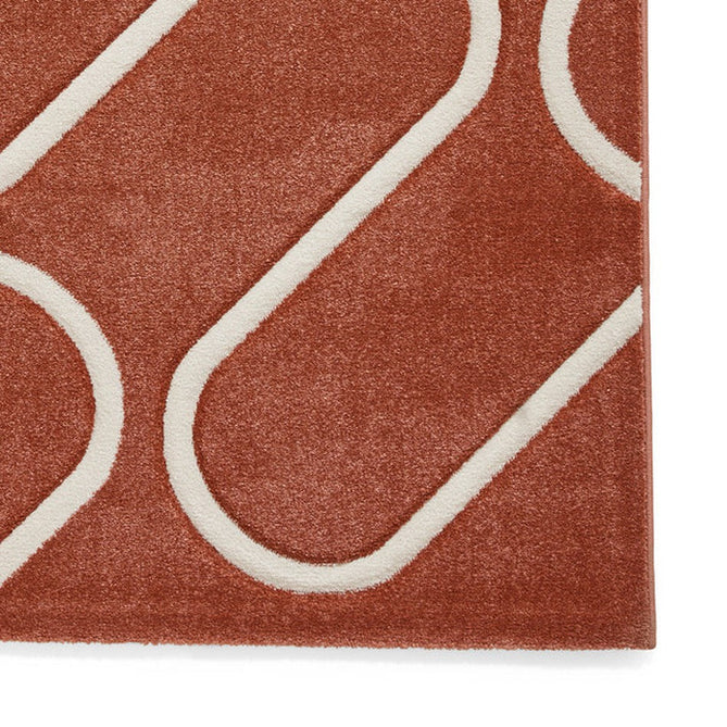 Catherine Lansfield Linear Curve Modern Geometric Terracotta/Cream Rug-Think Rugs-Rug Love - The Most Loved Rug Store