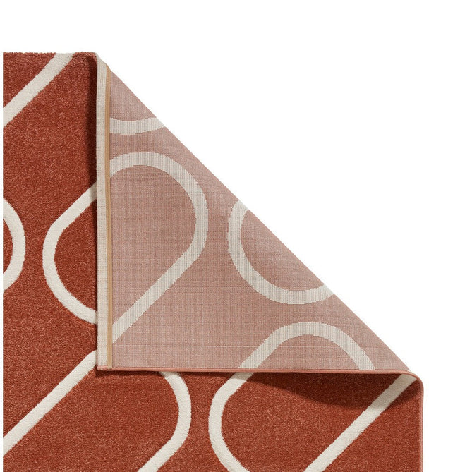 Catherine Lansfield Linear Curve Modern Geometric Terracotta/Cream Rug-Think Rugs-Rug Love - The Most Loved Rug Store