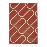 Catherine Lansfield Linear Curve Modern Geometric Terracotta/Cream Rug