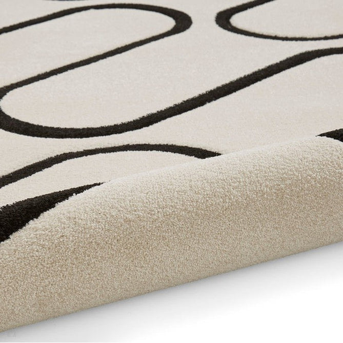 Catherine Lansfield Linear Curve Modern Geometric White/Black Rug-Think Rugs-Rug Love - The Most Loved Rug Store