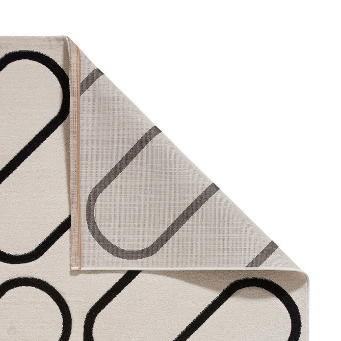 Catherine Lansfield Linear Curve Modern Geometric White/Black Rug-Think Rugs-Rug Love - The Most Loved Rug Store