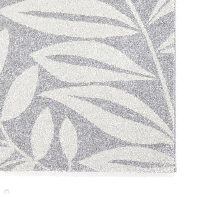 Catherine Lansfield Sorral Leaves Botanical Grey Rug-Think Rugs-Rug Love - The Most Loved Rug Store