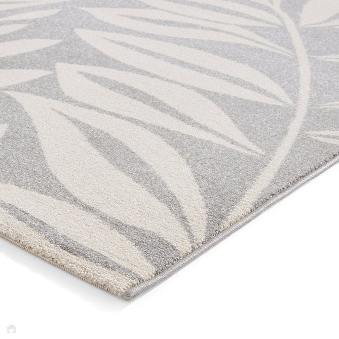 Catherine Lansfield Sorral Leaves Botanical Grey Rug-Think Rugs-Rug Love - The Most Loved Rug Store