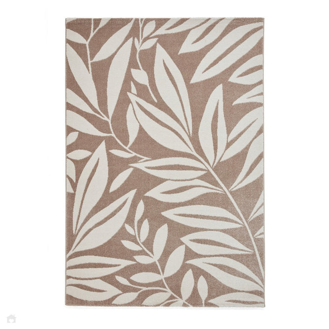 Catherine Lansfield Sorral Leaves Botanical Natural Rug-Think Rugs-Rug Love - The Most Loved Rug Store