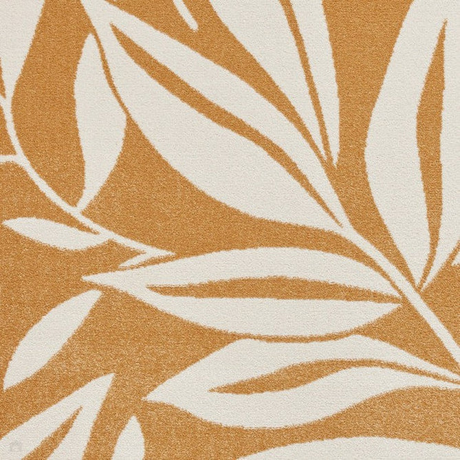 Catherine Lansfield Sorral Leaves Botanical Ochre Rug-Think Rugs-Rug Love - The Most Loved Rug Store