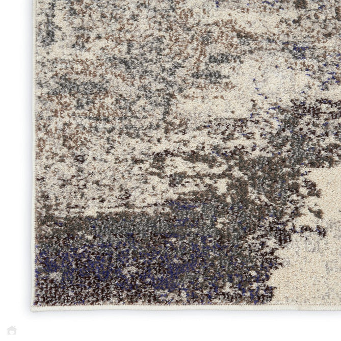 Celestial CES02 Modern Abstract Soft Durable Low Short Flat Pile Ivory/Grey Runner-Nourison-Rug Love - The Most Loved Rug Store