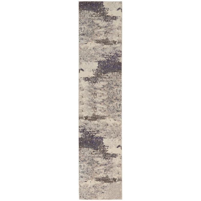 Celestial CES02 Modern Abstract Soft Durable Low Short Flat Pile Ivory/Grey Runner-Nourison-Rug Love - The Most Loved Rug Store