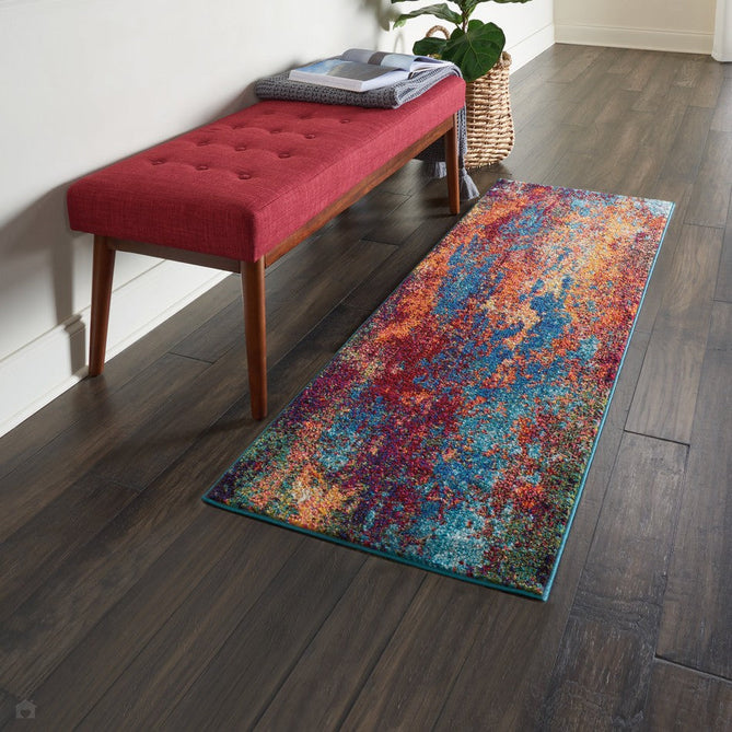 Celestial CES08 Modern Abstract Soft Durable Low Short Flat Pile Atlantic Runner-Nourison-Rug Love - The Most Loved Rug Store